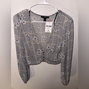 New Forever 21 long sleeve crop top/blouse